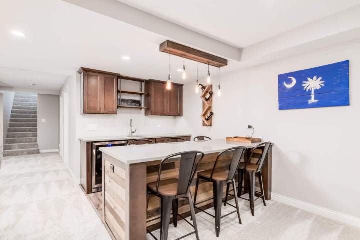 Basement Converted into a Sleek Modern Bar Mississauga